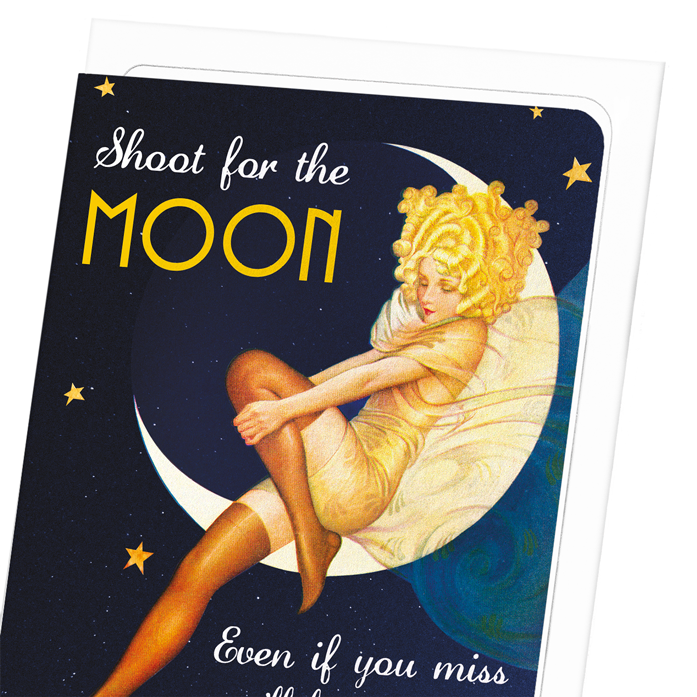 SHOOT FOR THE MOON: Vintage Greeting Card