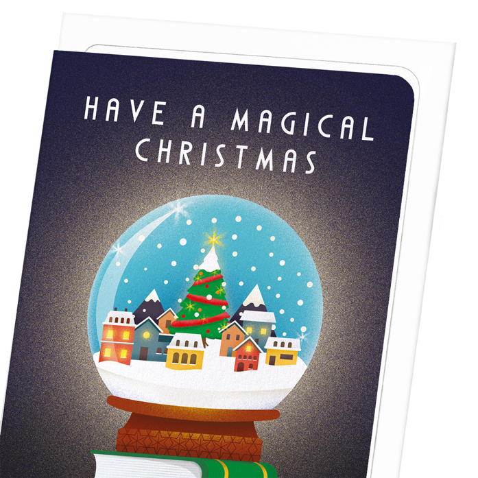 MAGICAL CHRISTMAS GLOBE: Modern deco Greeting Card