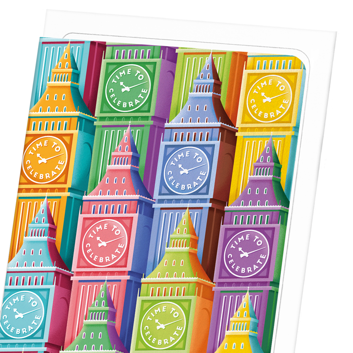 COLOURFUL BIG BEN: Modern deco Greeting Card