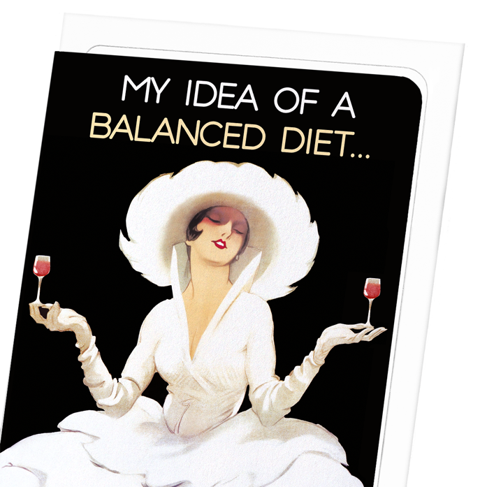 A BALANCED DIET: Vintage Greeting Card