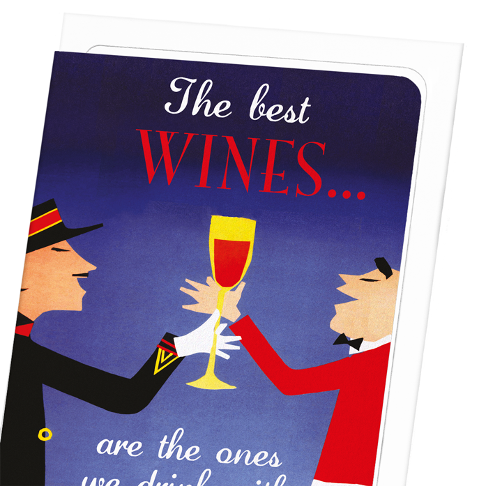 WINE WITH FRIENDS: Vintage Greeting Card