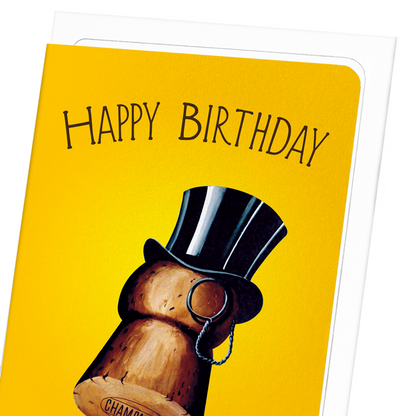 BIRTHDAY TOP HAT: Vintage Greeting Card