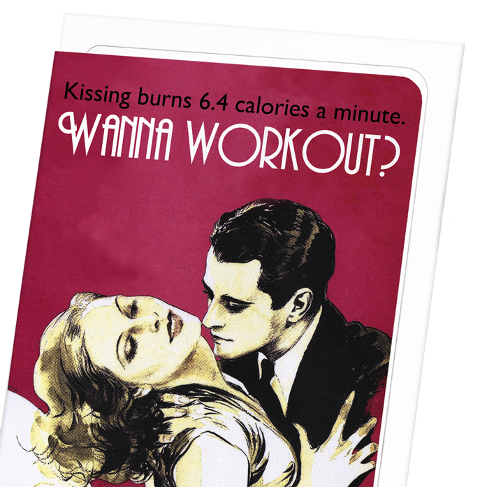 WANNA WORKOUT?: Vintage Greeting Card