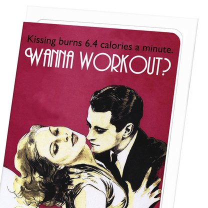WANNA WORKOUT?: Vintage Greeting Card