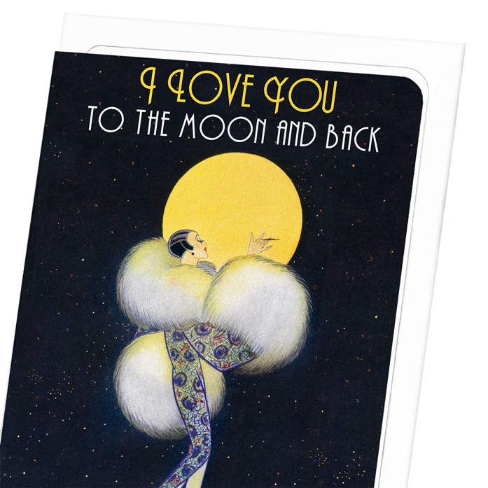 MOON AND BACK: Vintage Greeting Card