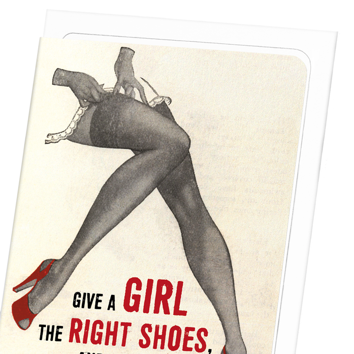 GIRLS AND SHOES: Vintage Greeting Card