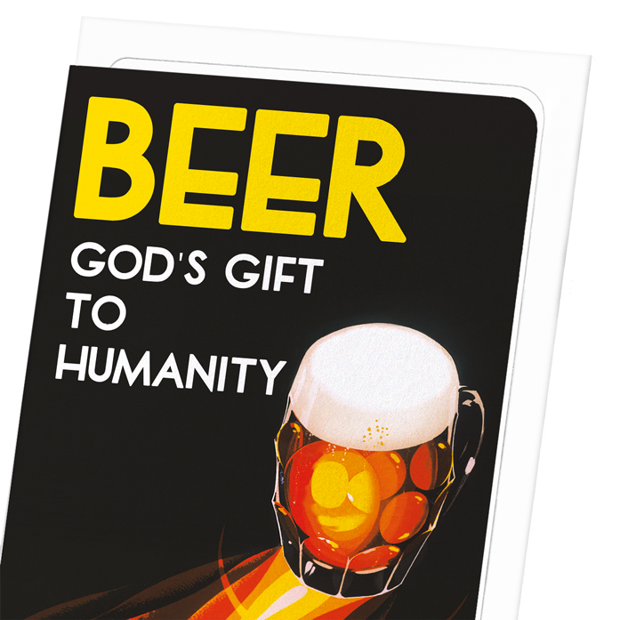 BEER: GOD'S GIFT TO HUMANITY: Vintage Greeting Card