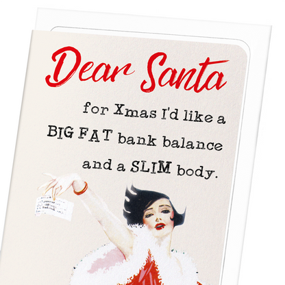 FAT BANK BALANCE PLEASE: Vintage Greeting Card