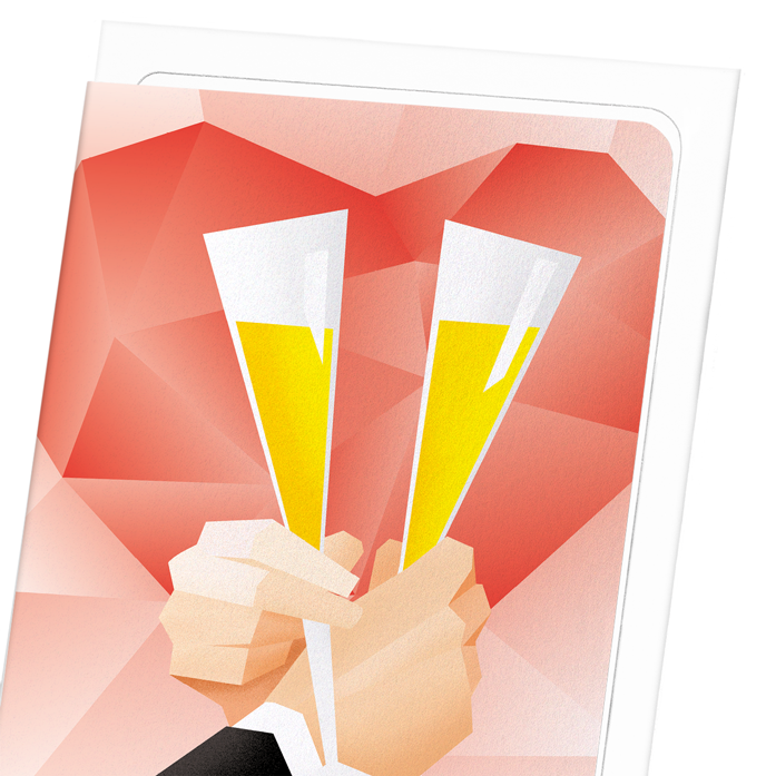 TOAST OF LOVE: Modern deco Greeting Card