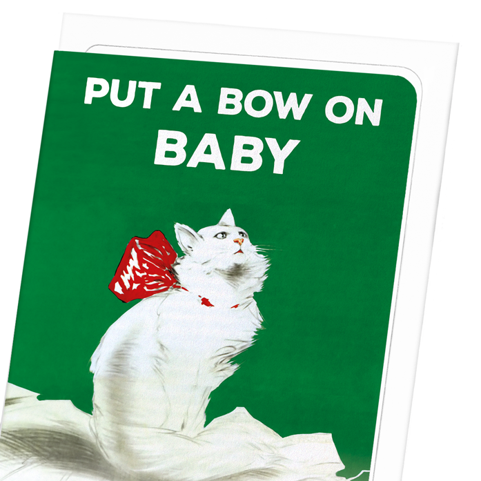 BOW ON BABY: Vintage Greeting Card
