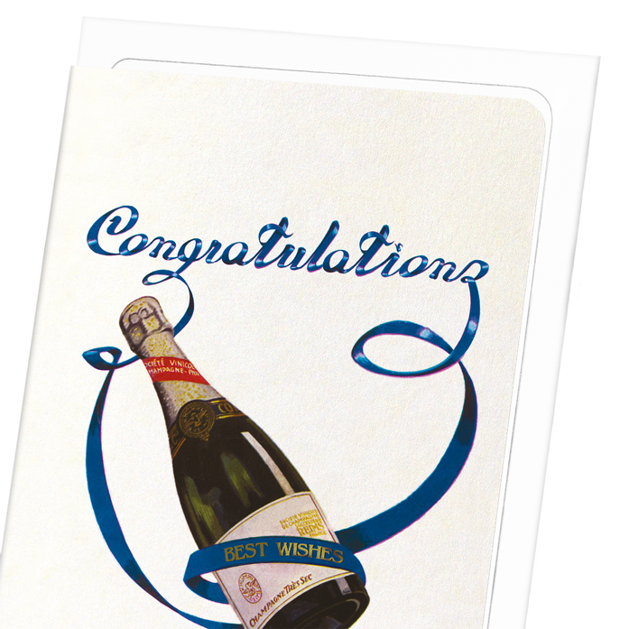 CHAMPAGNE CONGRATULATIONS: Vintage Greeting Card