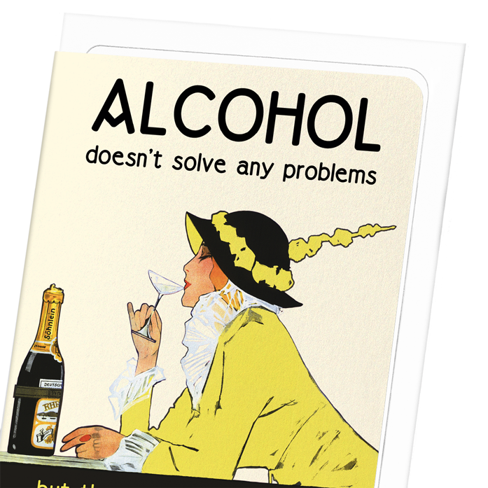 ALCOHOL AND PROBLEM SOLVING: Vintage Greeting Card