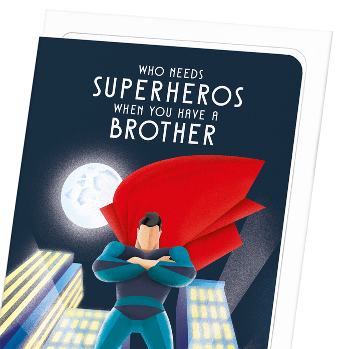 BROTHER OVER SUPERHERO: Modern deco Greeting Card