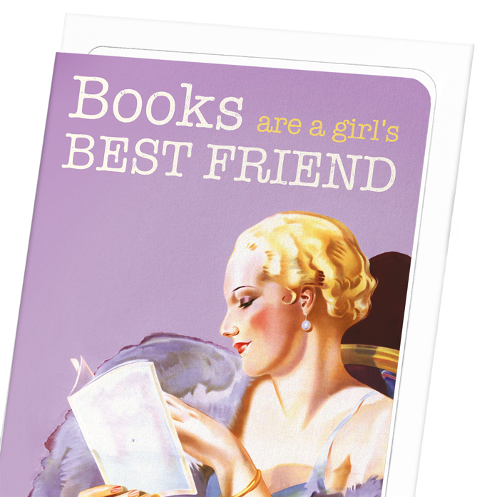 BOOKS ARE A GIRL’S BEST FRIEND: Vintage Greeting Card
