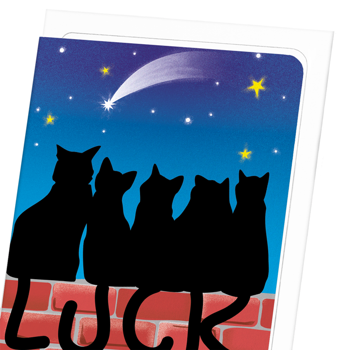 LUCKY BLACK CATS: Modern deco Greeting Card