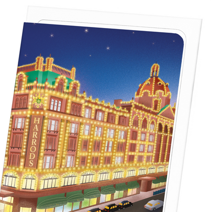 HARRODS AT NIGHT: Modern deco Greeting Card
