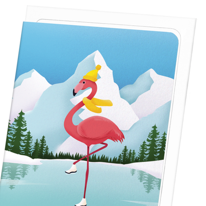 WINTER FLAMINGO: Modern deco Greeting Card
