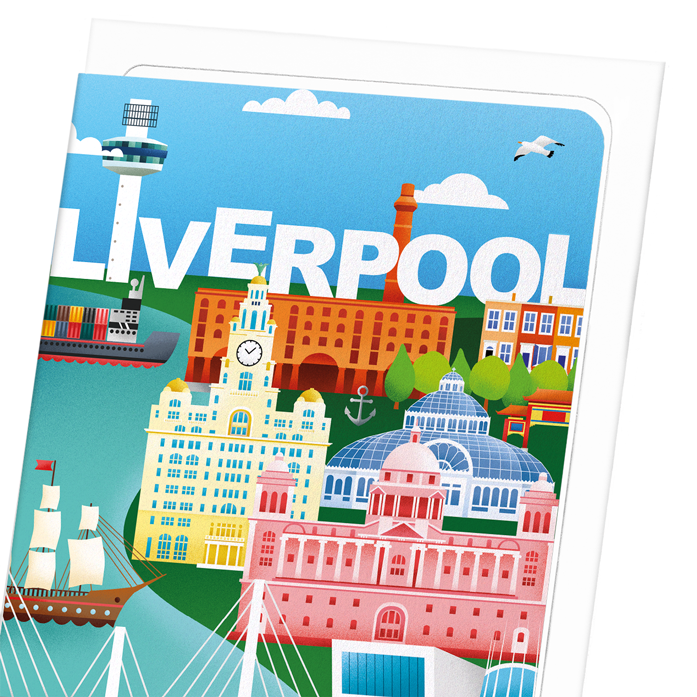 LIVERPOOL DREAM CITY: Modern deco Greeting Card