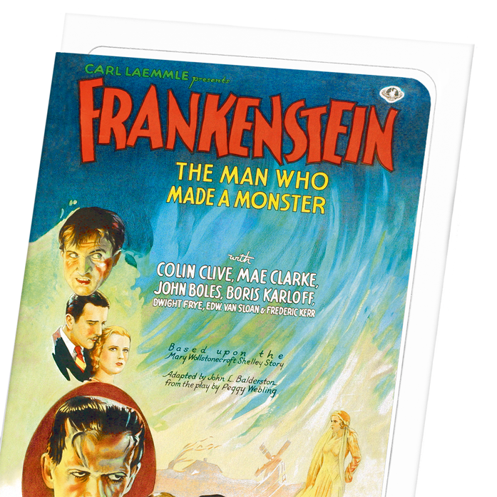 FRANKENSTEIN (1931): Poster Greeting Card