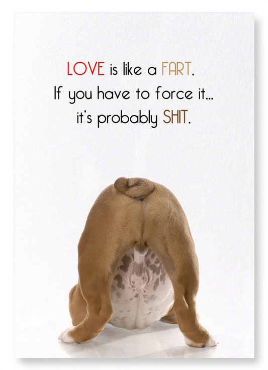 LOVE IS LIKE A FART: Funny Animal Art Print