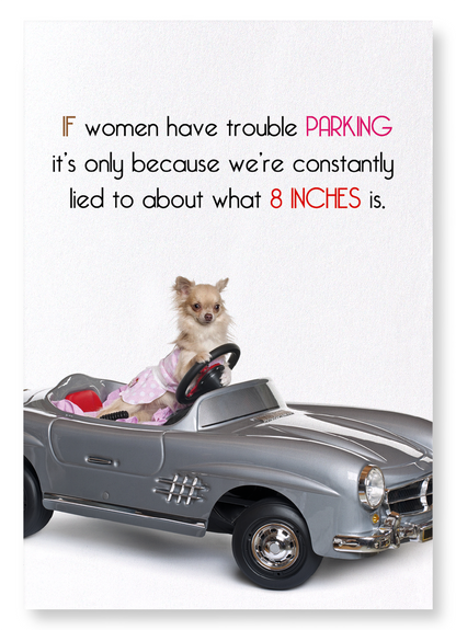 PARKING AND 8 INCHES: Funny Animal Art Print