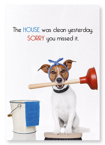HOUSE CLEANING: Funny Animal Art Print