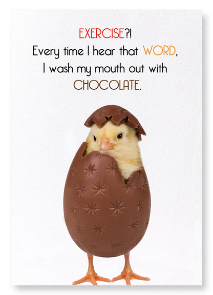 EXERCISE AND CHOCOLATE: Funny Animal Art Print