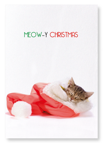 MEOWY CHRISTMAS : Funny Animal Art Print