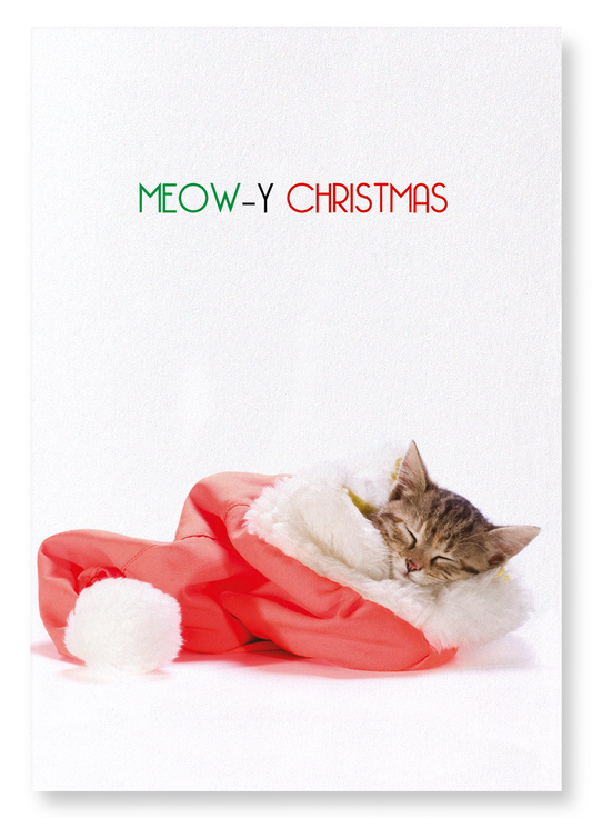 MEOWY CHRISTMAS : Funny Animal Art Print