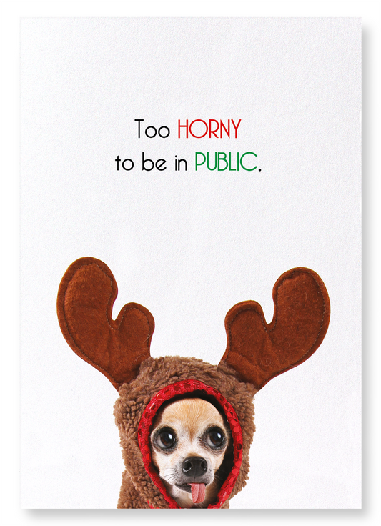 TOO HORNY TO BE IN PUBLIC: Funny Animal Art Print