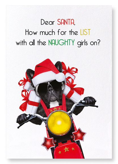 SANTA'S NAUGHTY LIST: Funny Animal Art Print