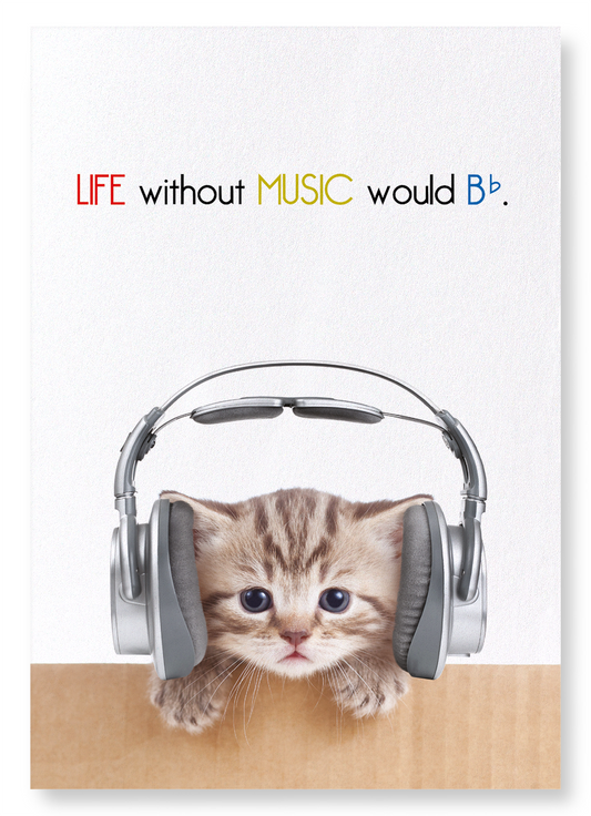 LIFE WITHOUT MUSIC WOULD BE FLAT: Funny Animal Art Print