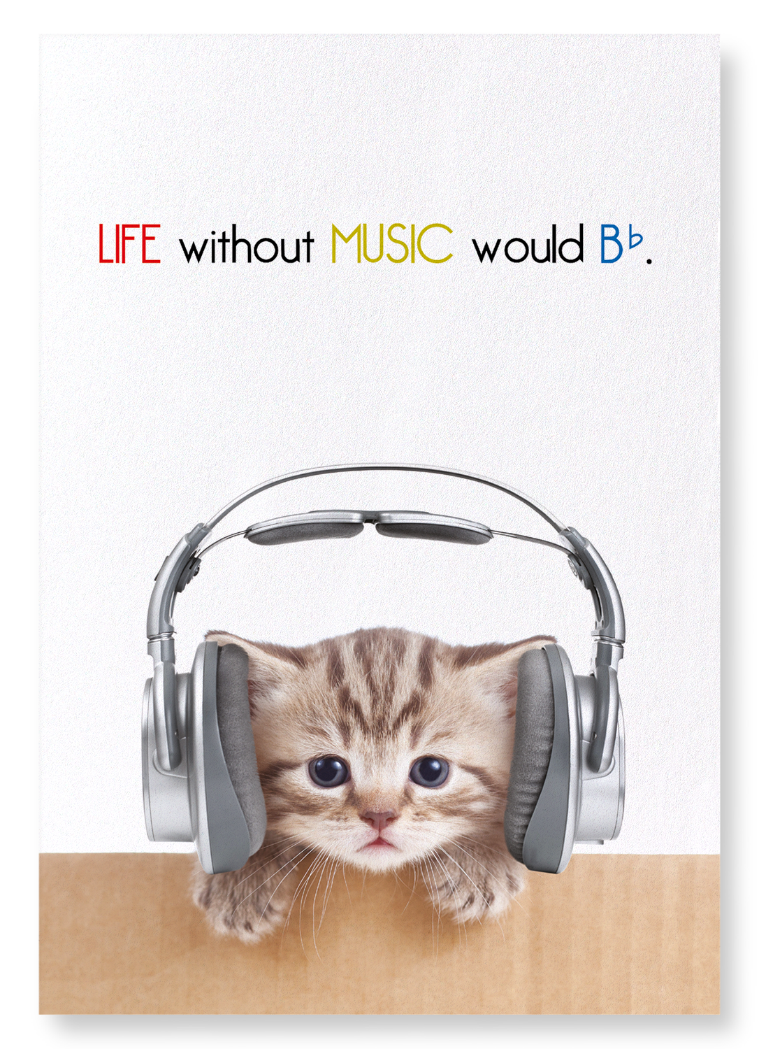 LIFE WITHOUT MUSIC WOULD BE FLAT: Funny Animal Art print