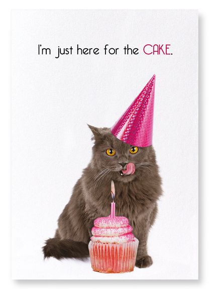 HERE FOR THE CAKE: Funny Animal Art Print