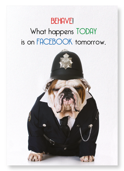 FACEBOOK POLICE: Funny Animal Art Print