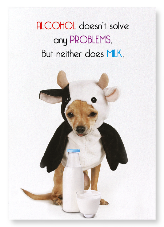 ALCOHOL AND MILK : Funny Animal Art Print
