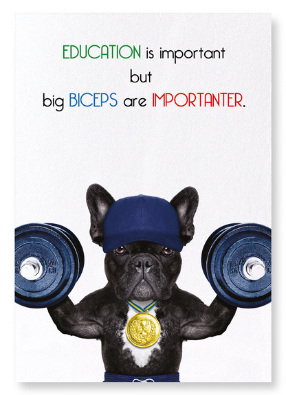 BICEPS AND BRAINS : Funny Animal Art Print
