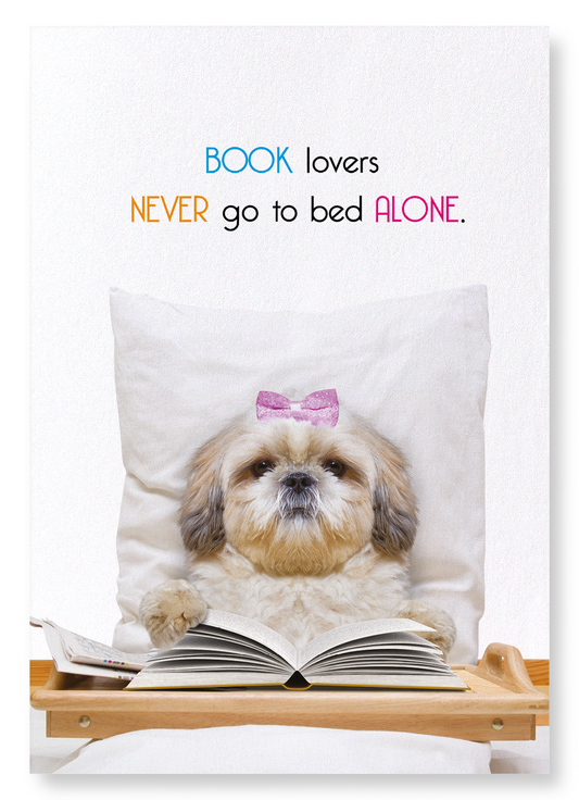 BOOK LOVERS IN BED: Funny Animal Art Print