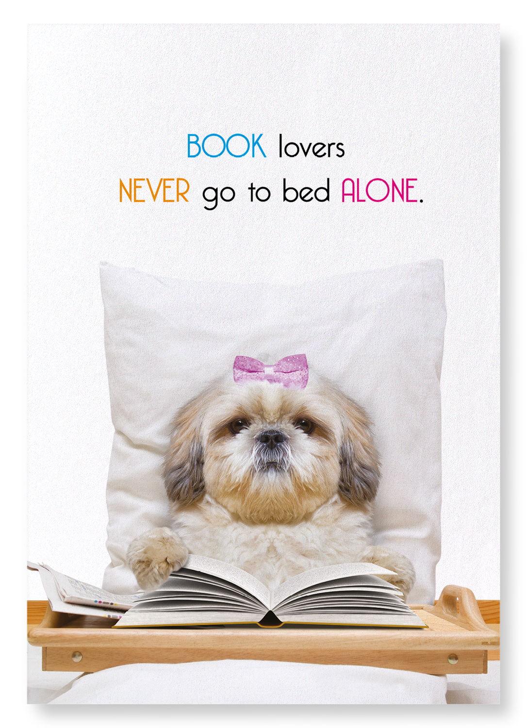 BOOK LOVERS IN BED: Funny Animal Art print