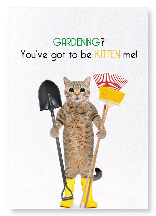 GARDENING KITTEN: Funny Animal Art Print