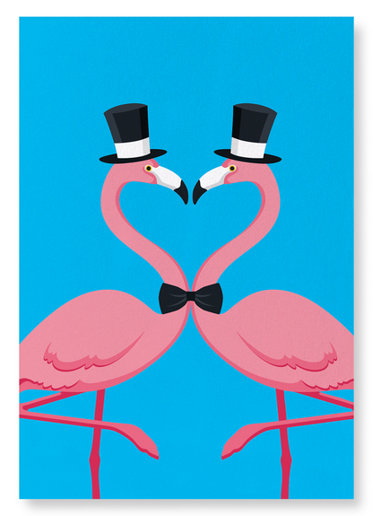 FLAMINGOS GROOMS: Colourblock Art Print