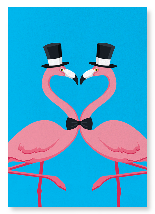 FLAMINGOS GROOMS: Colourblock Art Print