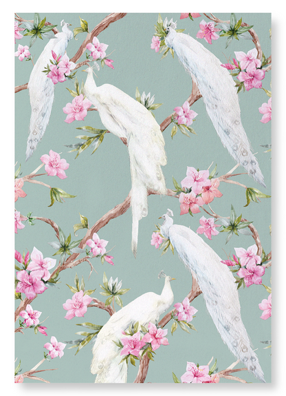 WHITE PEACOCKS: Pattern Art Print