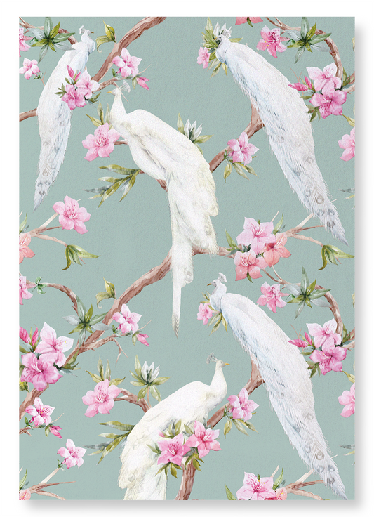 WHITE PEACOCKS: Pattern Art Print