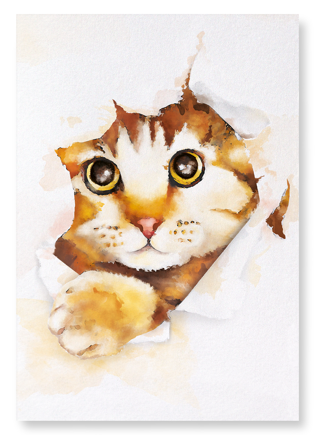 HELLO KITTY CAT: Watercolour Art Print