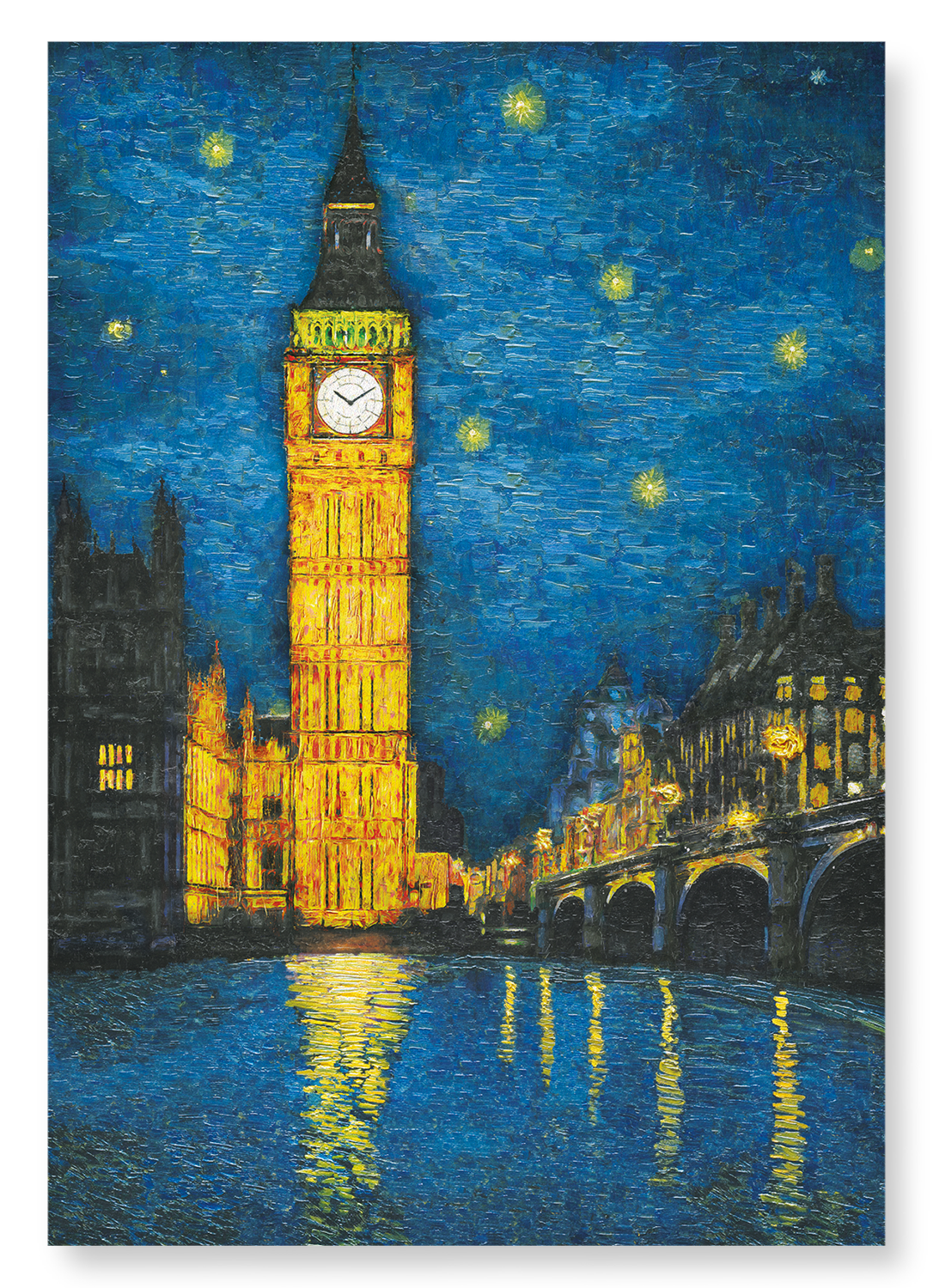 BIG BEN AT NIGHT: Painting Art Print