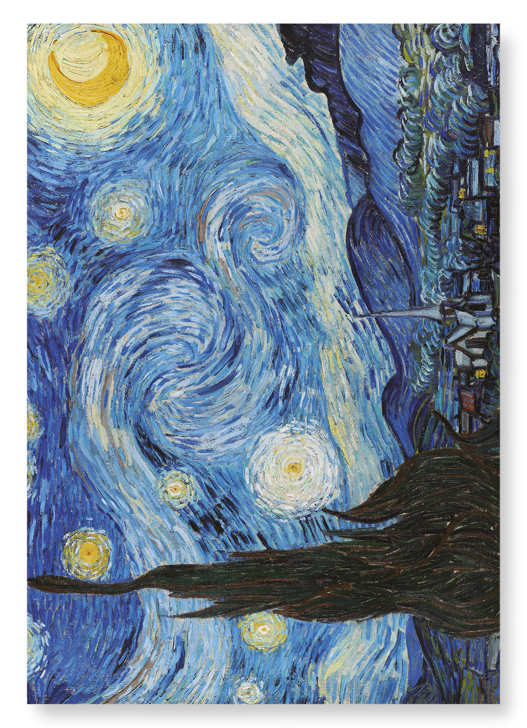 STARRY NIGHT BY VAN GOGH: Painting Art Print