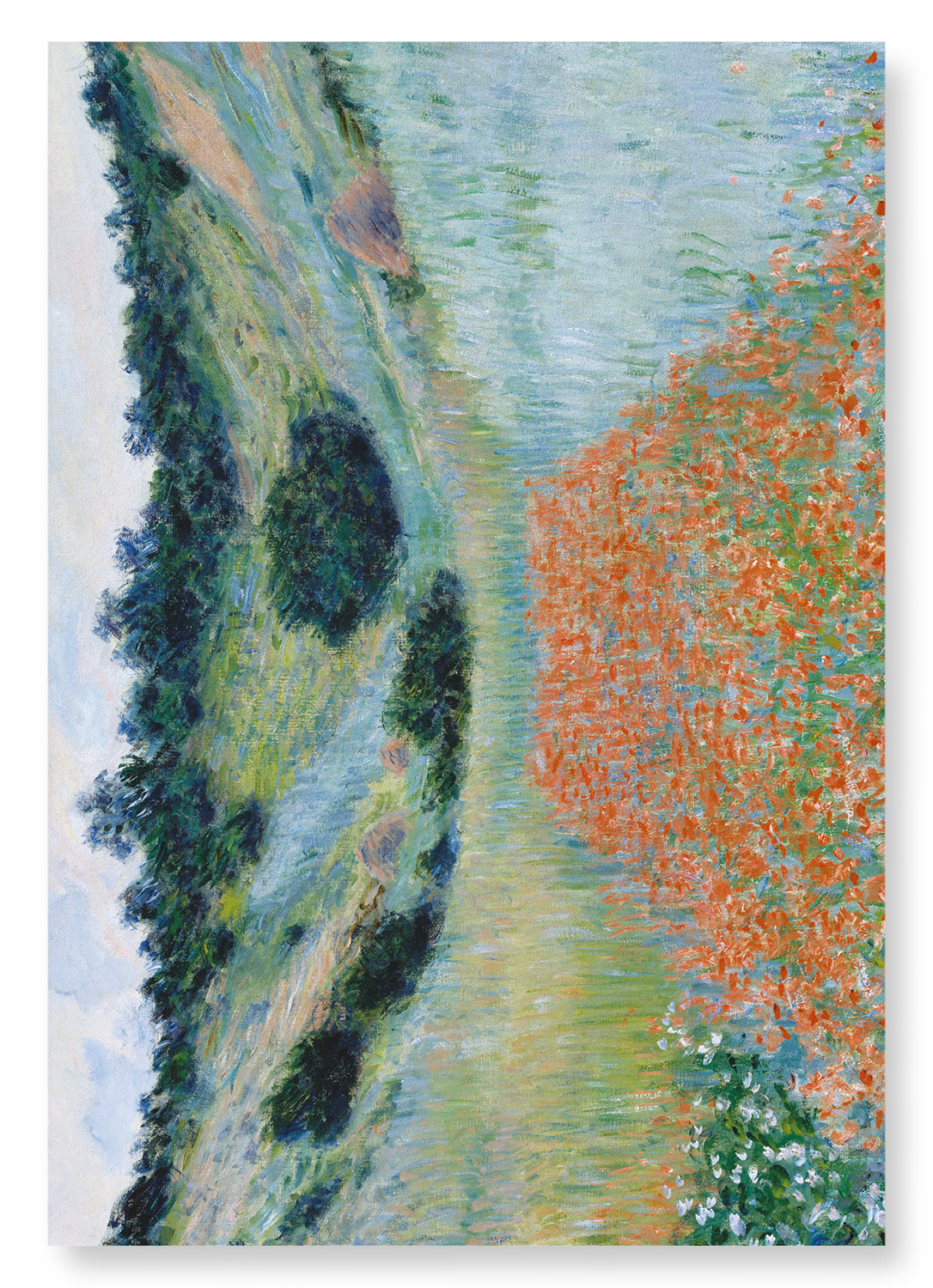 POPPY FIELD IN A HALLOW BY MONET: Painting Art Print