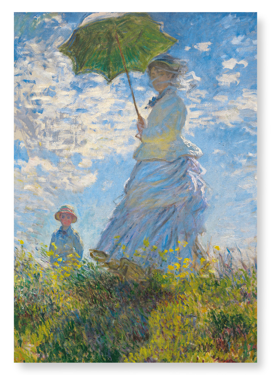 LADY WITH A PARASOL BY MONET: Painting Art Print