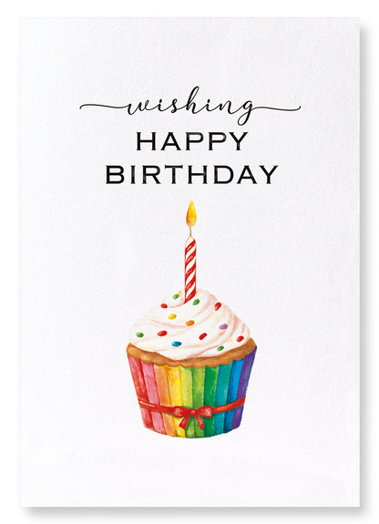 RAINBOW BIRTHDAY CUPCAKE: Watercolour Art Print